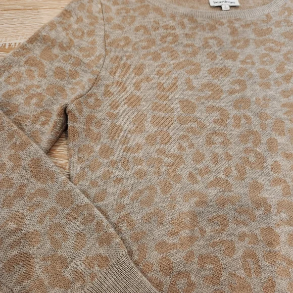 Heartloom Leopard Print Crew Neck Sweater - Brown - Picture 3 of 3